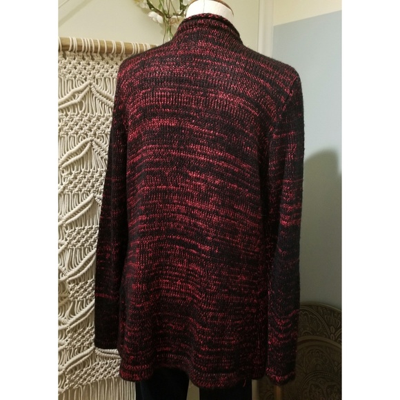 Narcisco Rodriguez Red & Black Marled Open Cardi - Picture 4 of 6